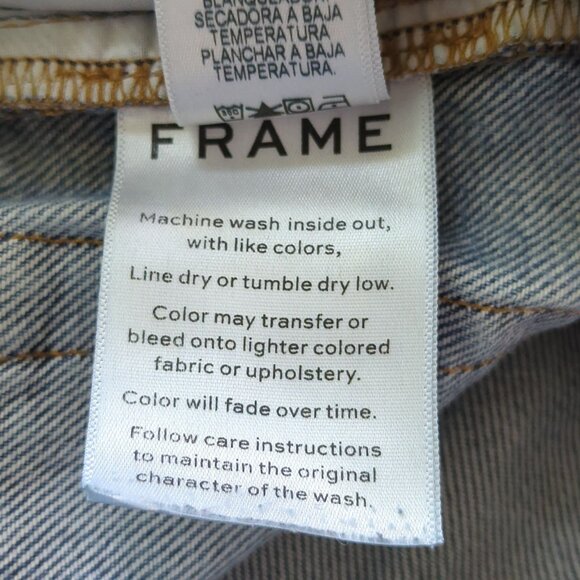 Frame Le Original Distressed High Rise Straight Leg Button fly‎ Jeans Size 27 - Picture 12 of 16